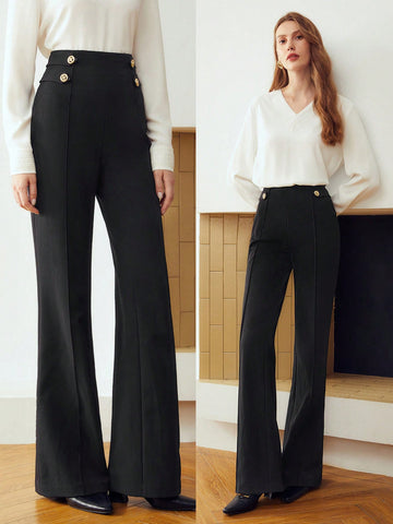 FLARED FRONT SEAM DRESS PANTS