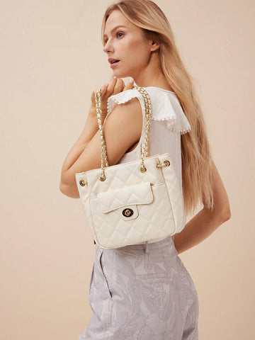 CHAIN QUILTED SHOULDER BAG