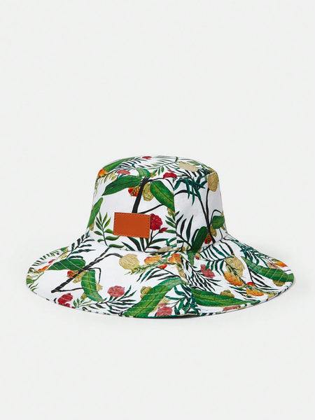 1PC WOMEN'S VINTAGE PRINTED FISHERMAN HAT, SUITABLE FOR VACATION