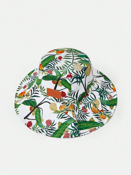 1PC WOMEN'S VINTAGE PRINTED FISHERMAN HAT, SUITABLE FOR VACATION
