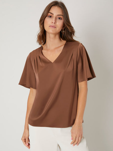 RELAXED FIT BUTTERFLY SLEEVE TOP