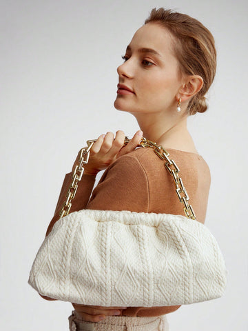 CABLE KNIT CHAIN STRAP BAG