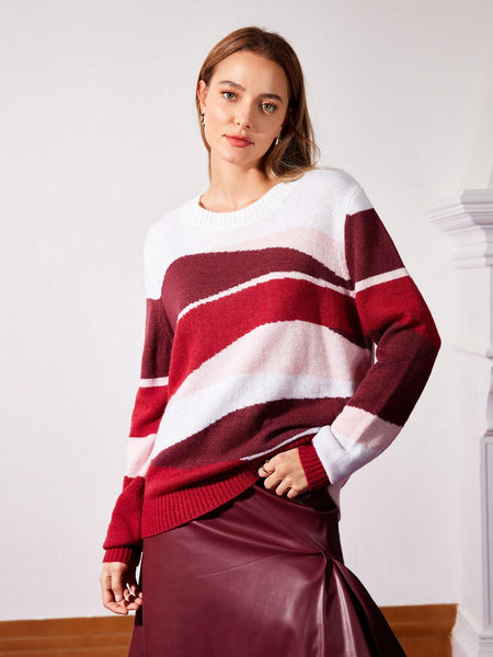 ABSTRACT WOOL MOHAIR-BLEND SWEATER
