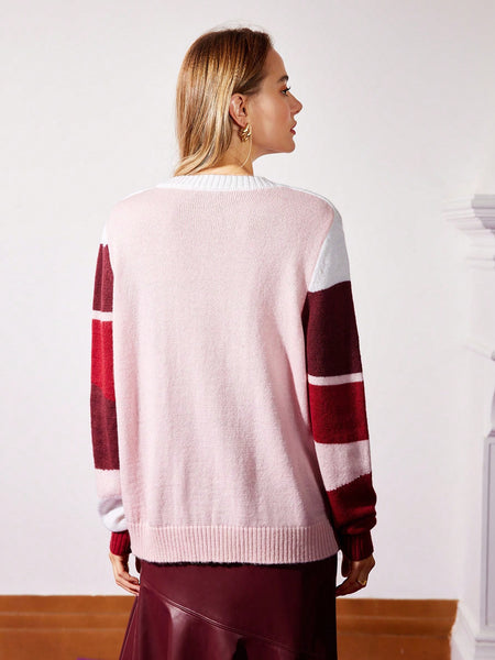 ABSTRACT WOOL MOHAIR-BLEND SWEATER