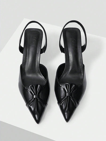 SIMPLE POINTED TOE PASTORAL STYLE HIGH HEELS FOR WOMEN, DAILY WEAR
