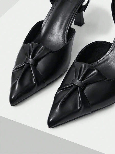 SIMPLE POINTED TOE PASTORAL STYLE HIGH HEELS FOR WOMEN, DAILY WEAR