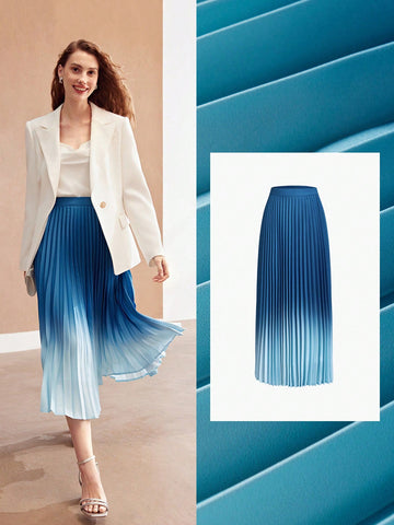 WOVEN WOMEN'S OMBRE PLEATED SKIRT